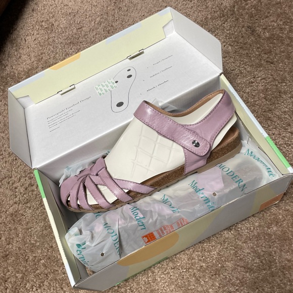 EARTH ORIGINS LYNDON LANA CLOSED TOE LEATHER SANDAL. MAUVE. SIZE 11W. - Picture 5 of 8